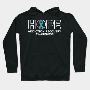 Hope - Addiction Recovery Awareness Teal Ribbon Hoodie